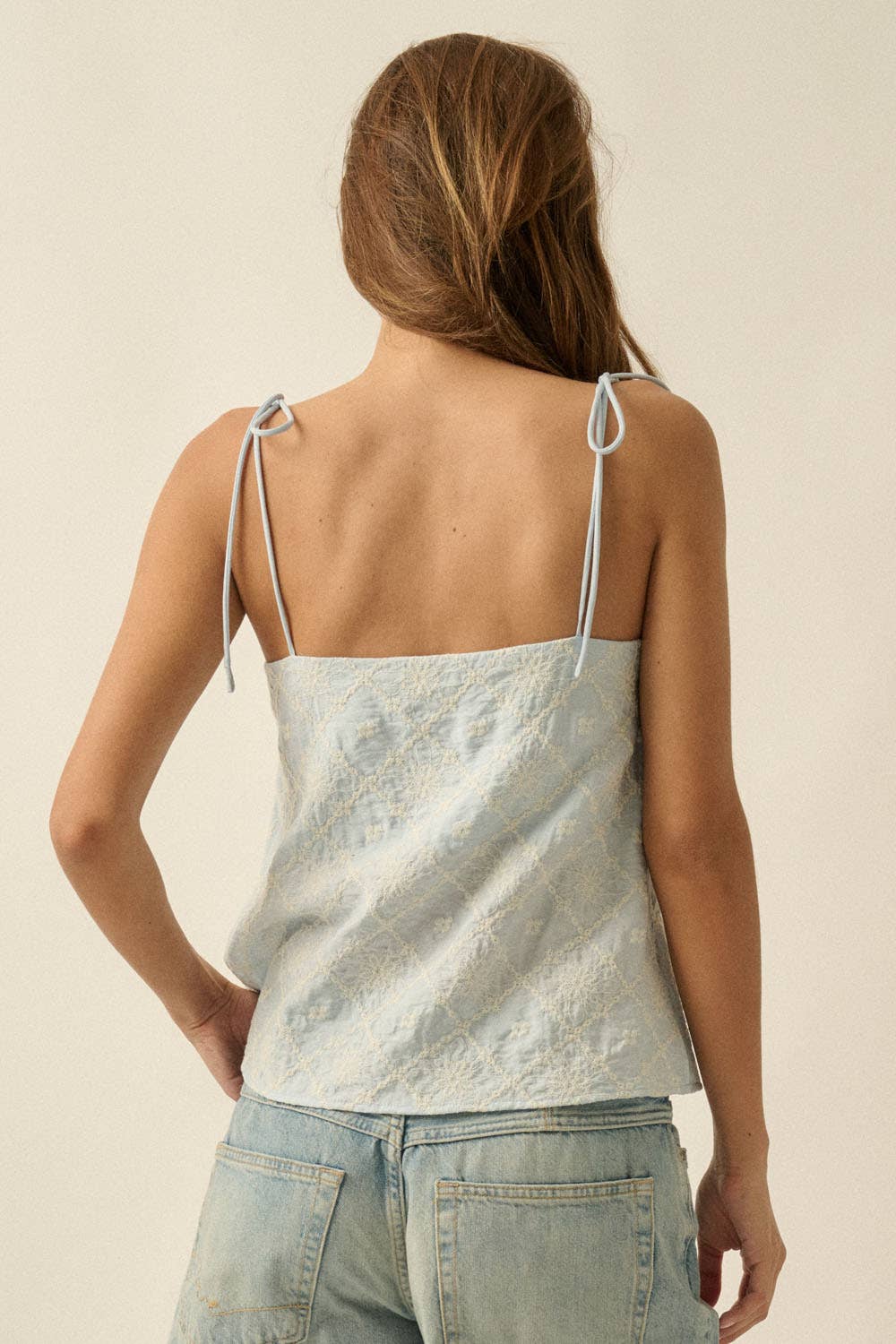 Embroidered Woven Cami Top