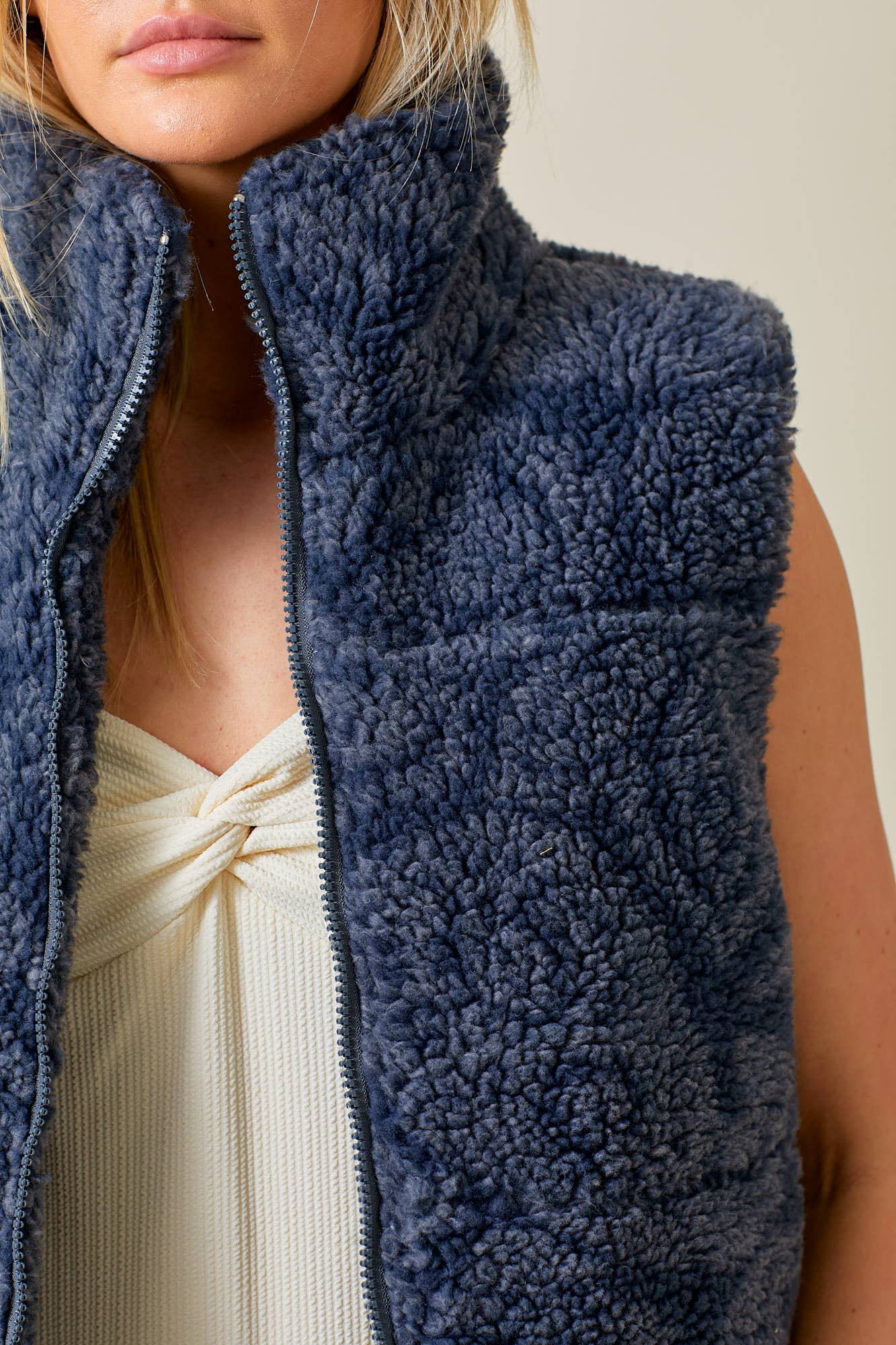 Paisley Print Sherpa Vest