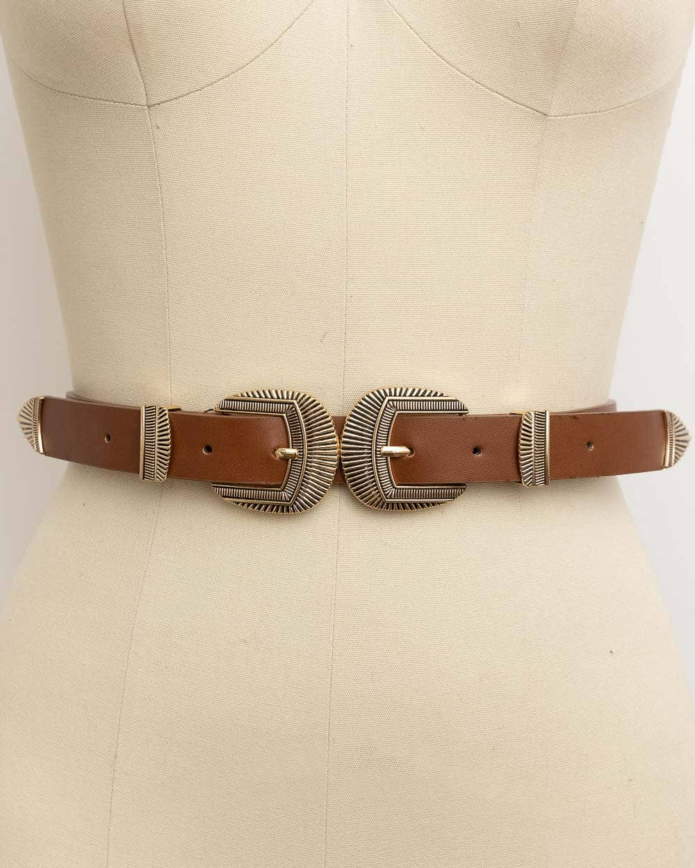 Double Buckle Western Style Belt