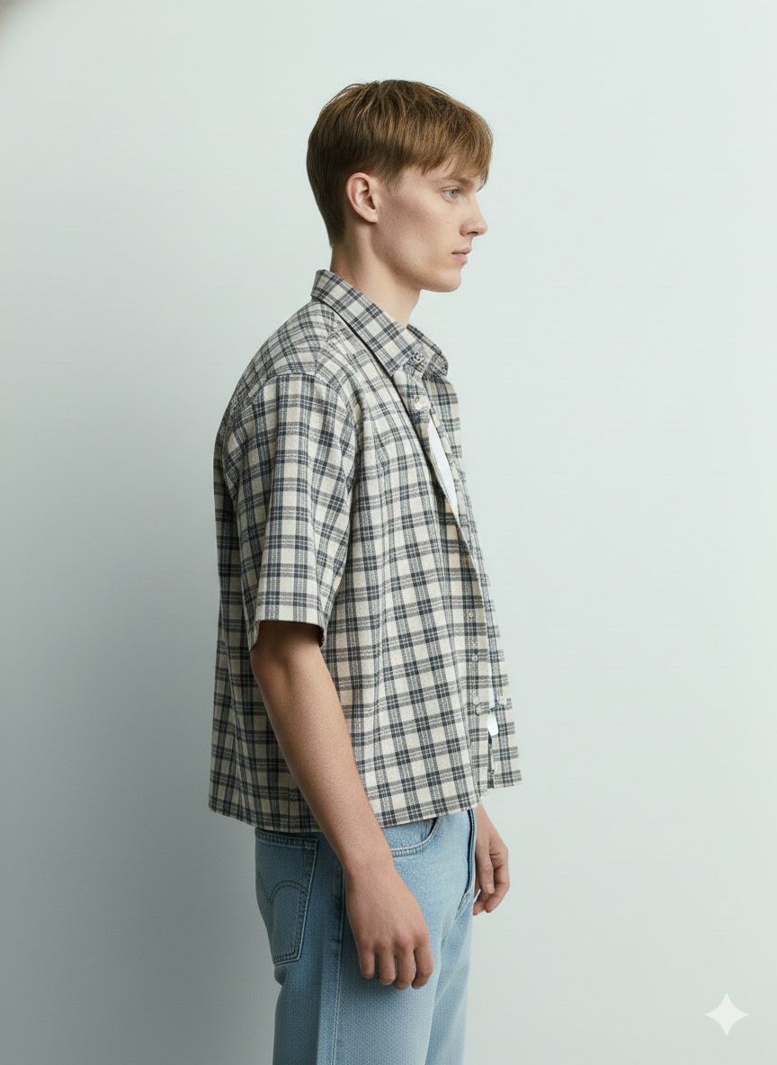 Plaid Boxy Button Up