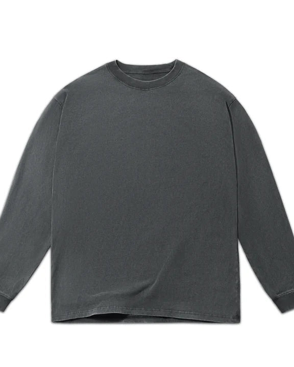 Oversized Box Long Sleeve Tee Vintage Black