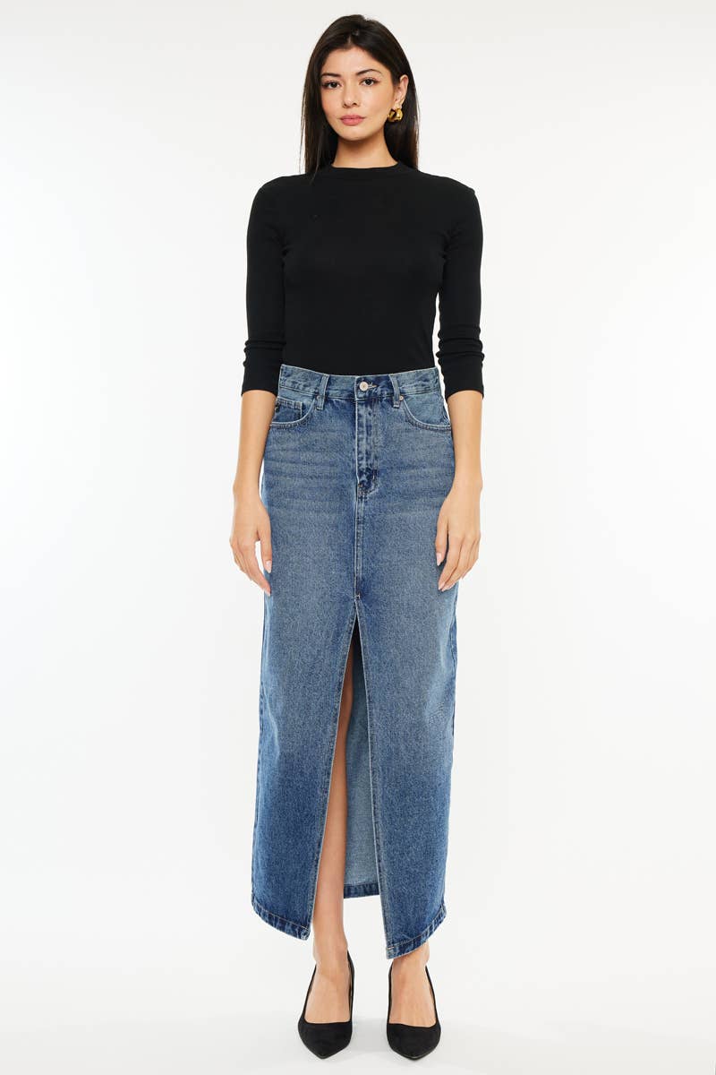 90'S Denim Maxi Skirt