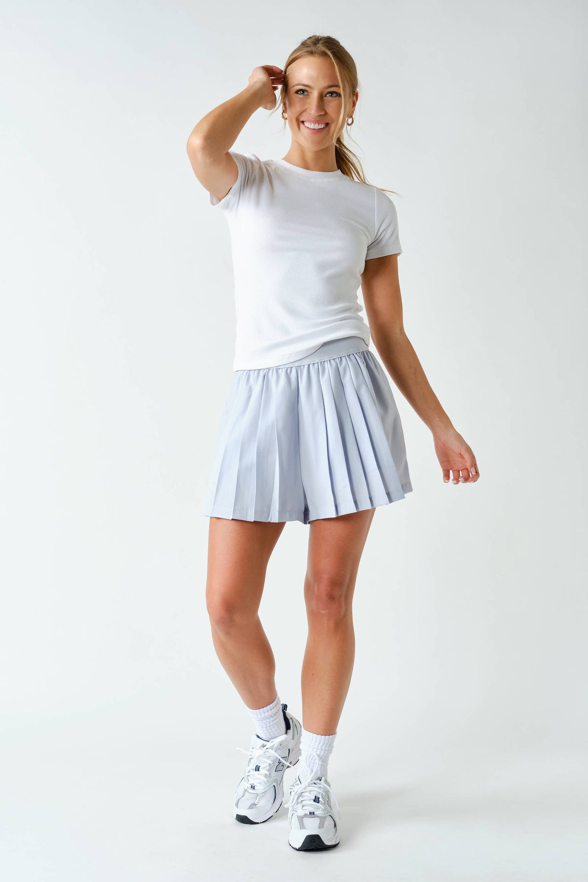 Essential Short-Sleeved Micro-Ribbed Athleisure Top