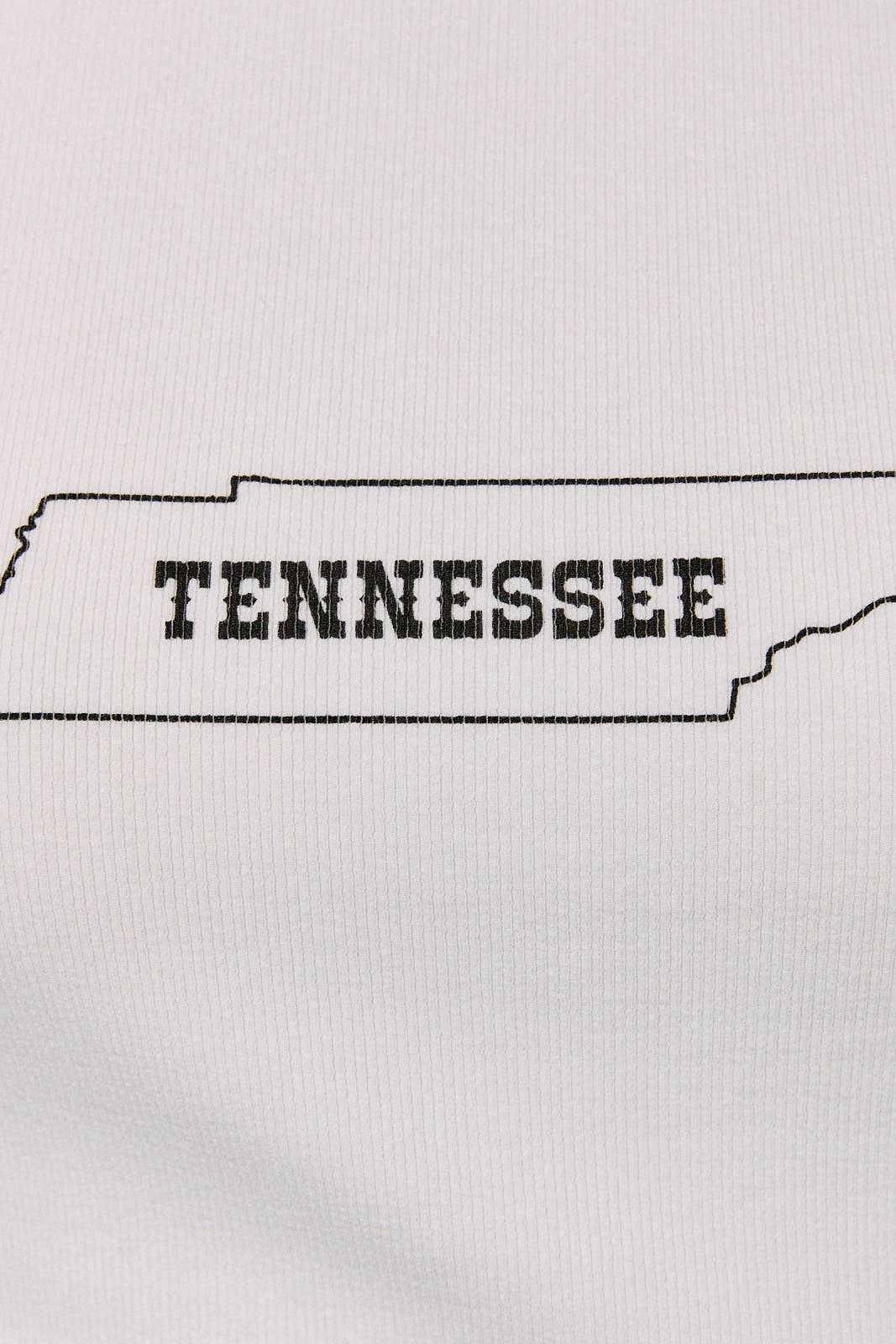 "TENNESSEE" STATE OUTLINE PRINTED SLEEVELESS ROUND NECK TANK