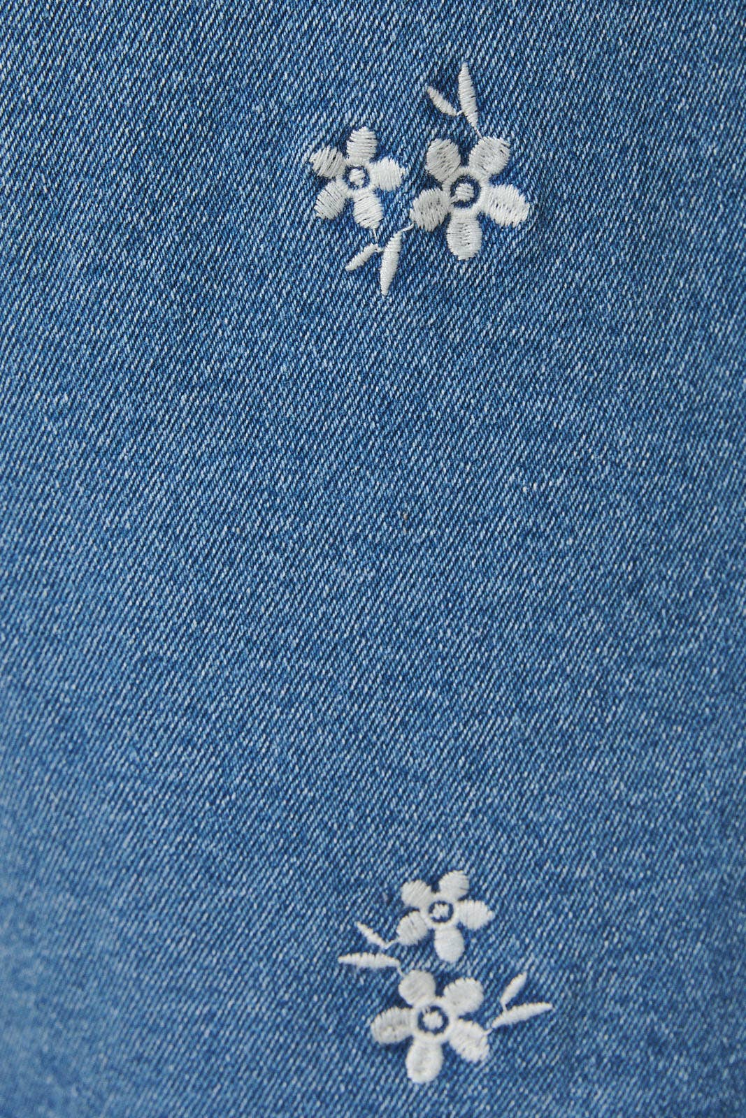 Flower Embroidered Pocket Denim Vest