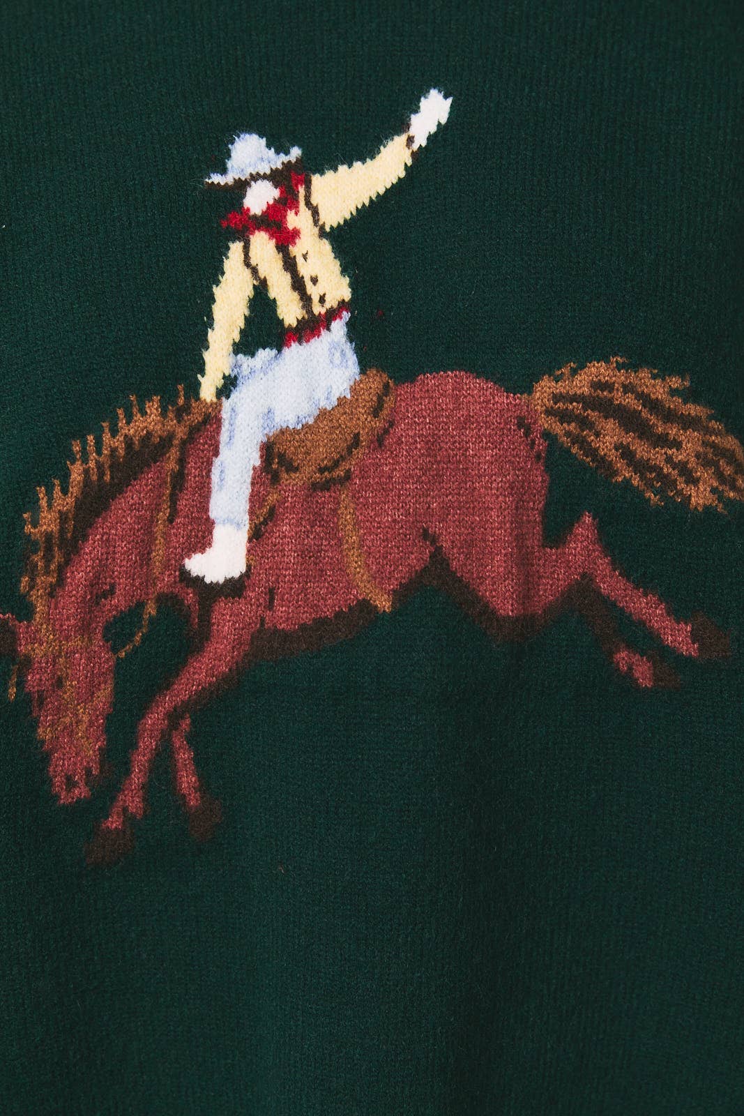 LONG SLEEVE CREW NECK COWBOY GRAPHIC OVERSIZED SWEATER