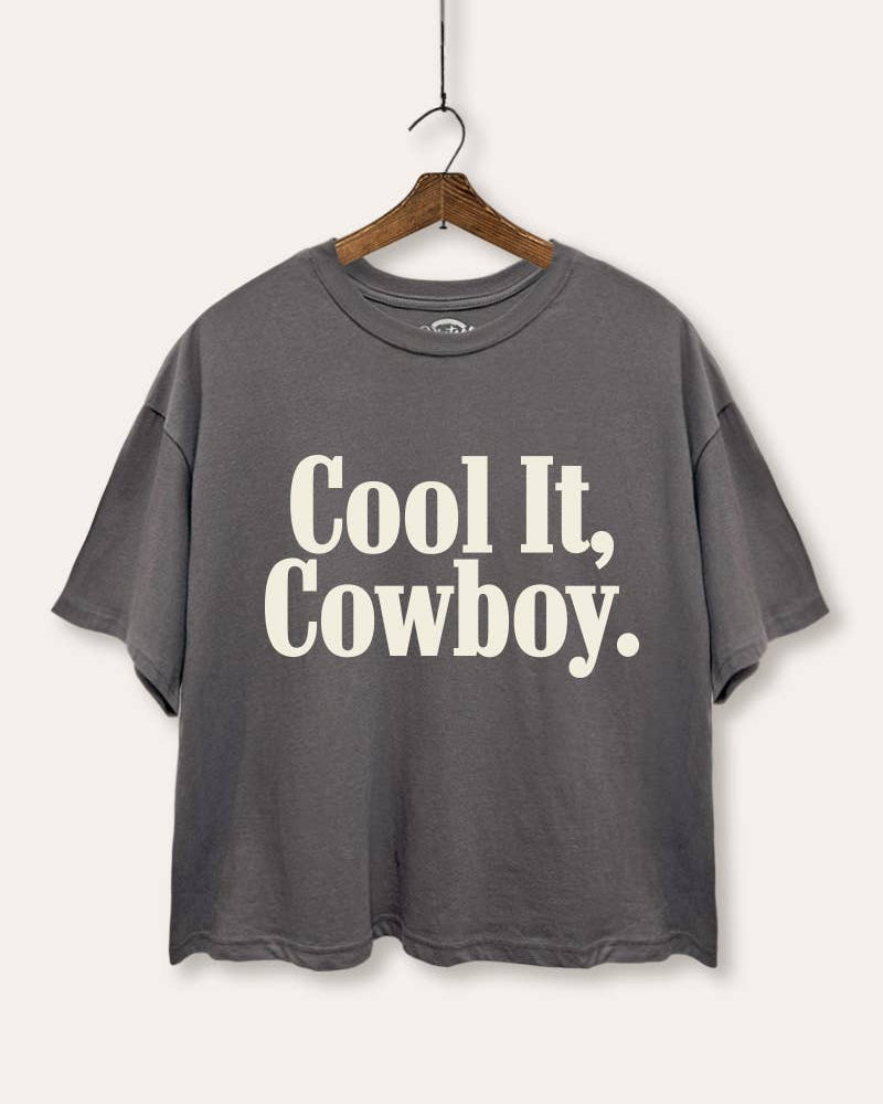 Cool It Cowboy Western Graphic Boxy Crop Top
