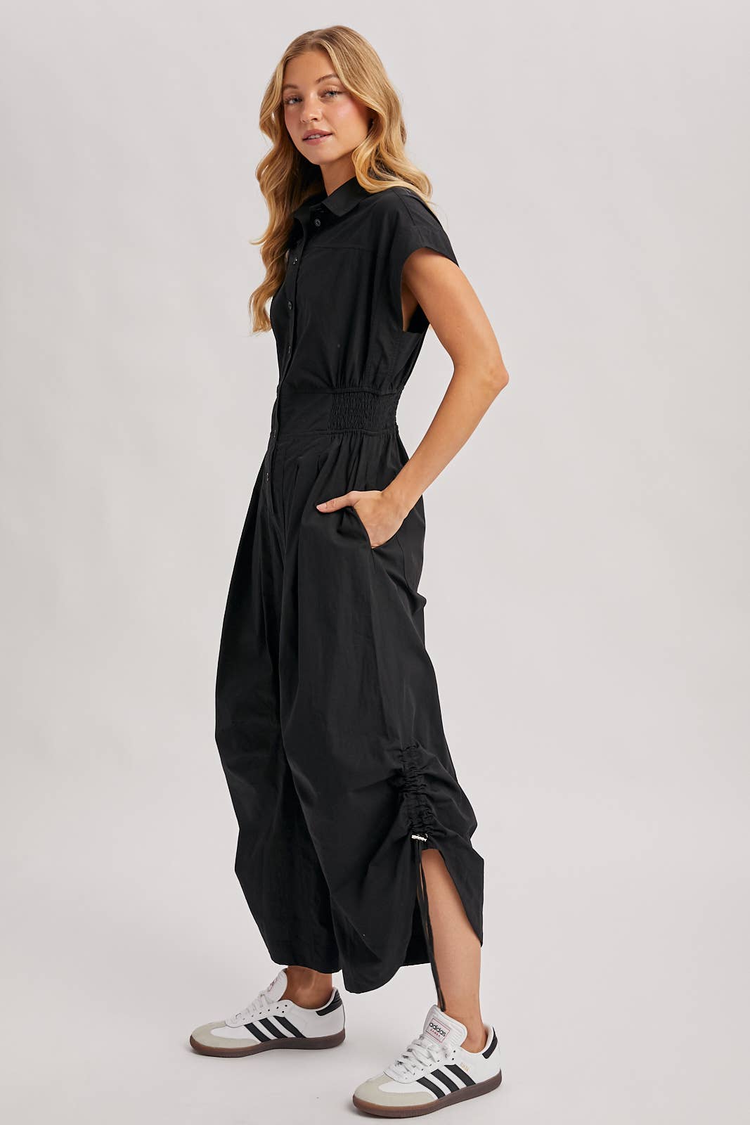 Button Down Utility Jumpsuit