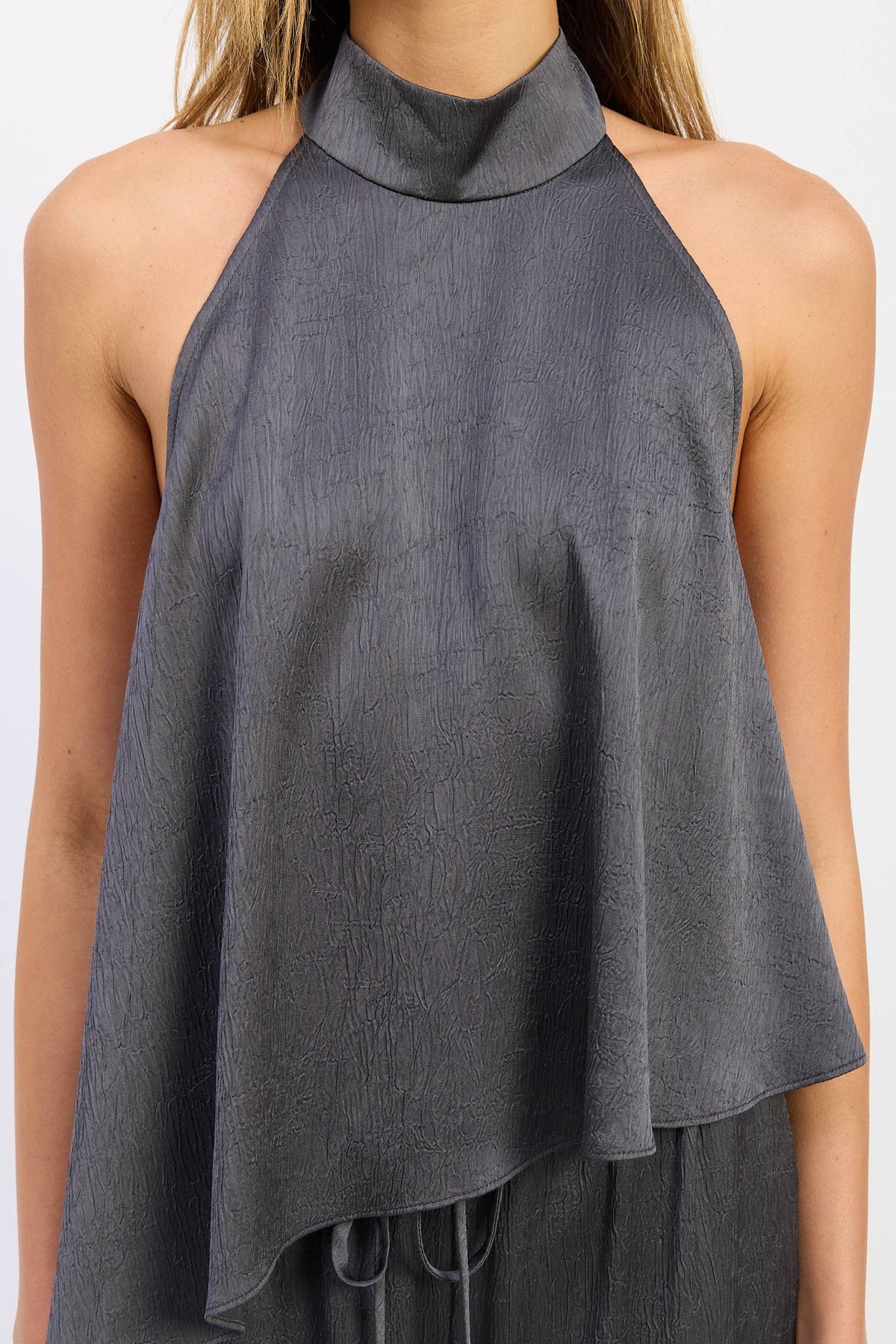 OPEN BACK ASYMMETRICAL HALTER TOP