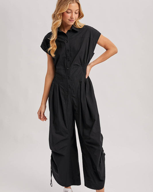 Button Down Utility Jumpsuit
