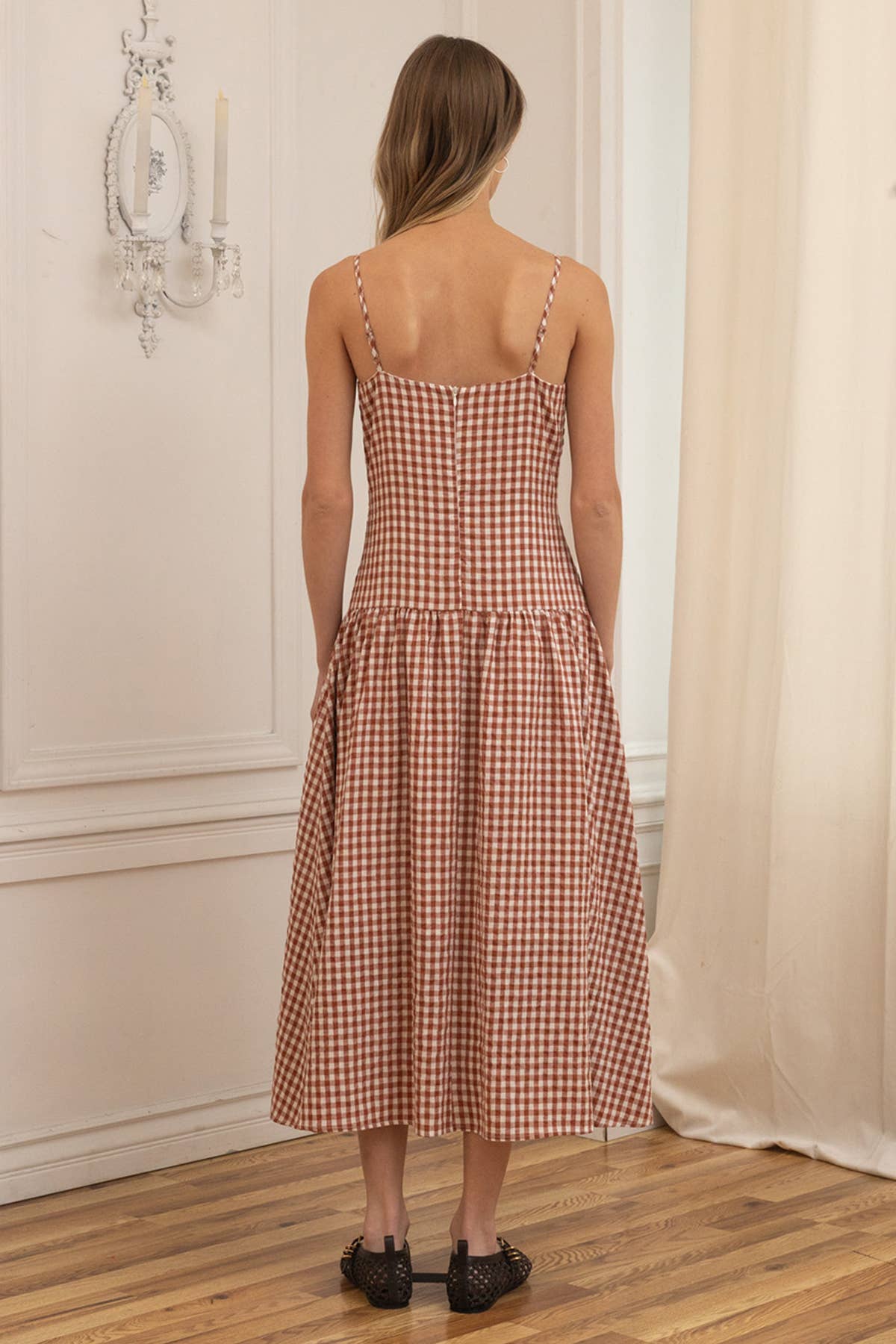 Gingham Sweetheart Midi Dress
