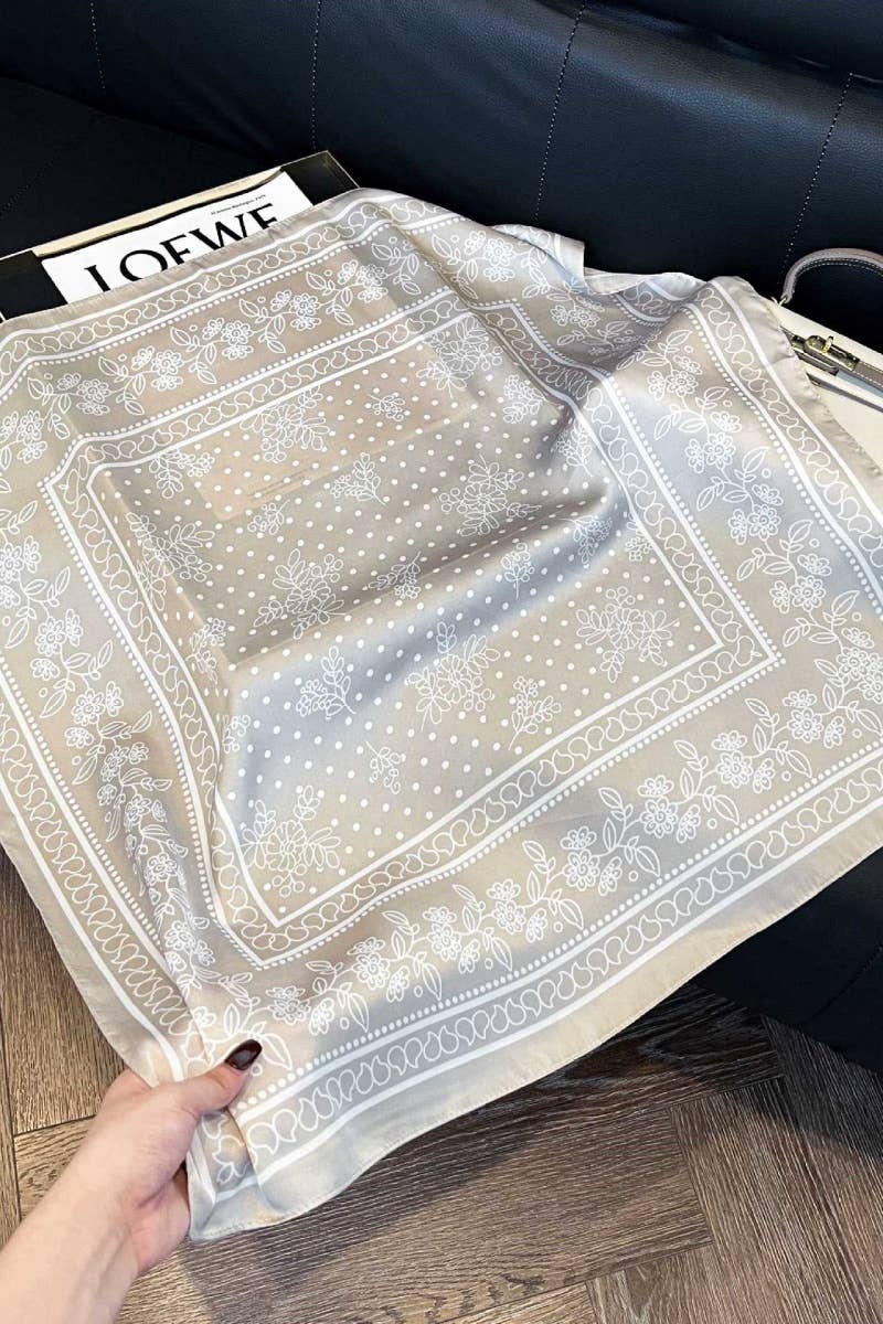 Floral Dot Satin Square Scarf