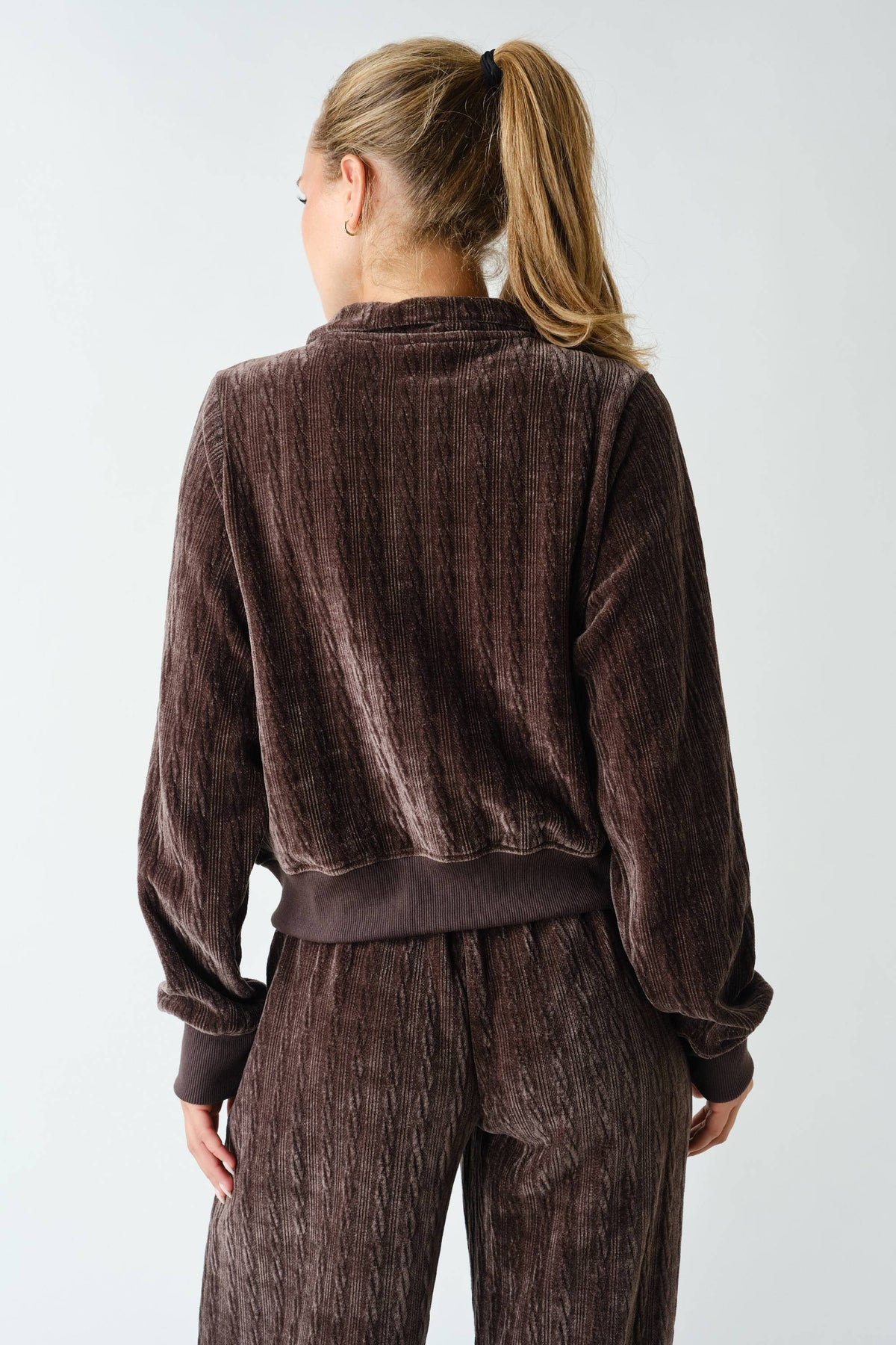 Groove-Track Textured Zip-Up Jacket