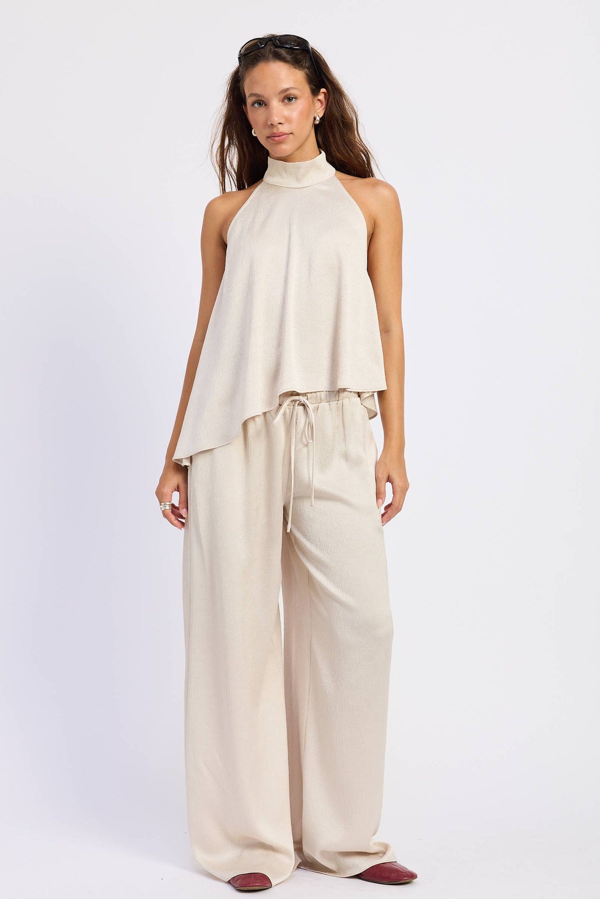 SATIN DRAWSTRING PANTS