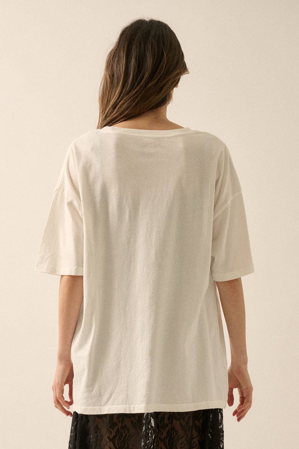Three Fishes Garment-Washed Oversize Graphic Tee