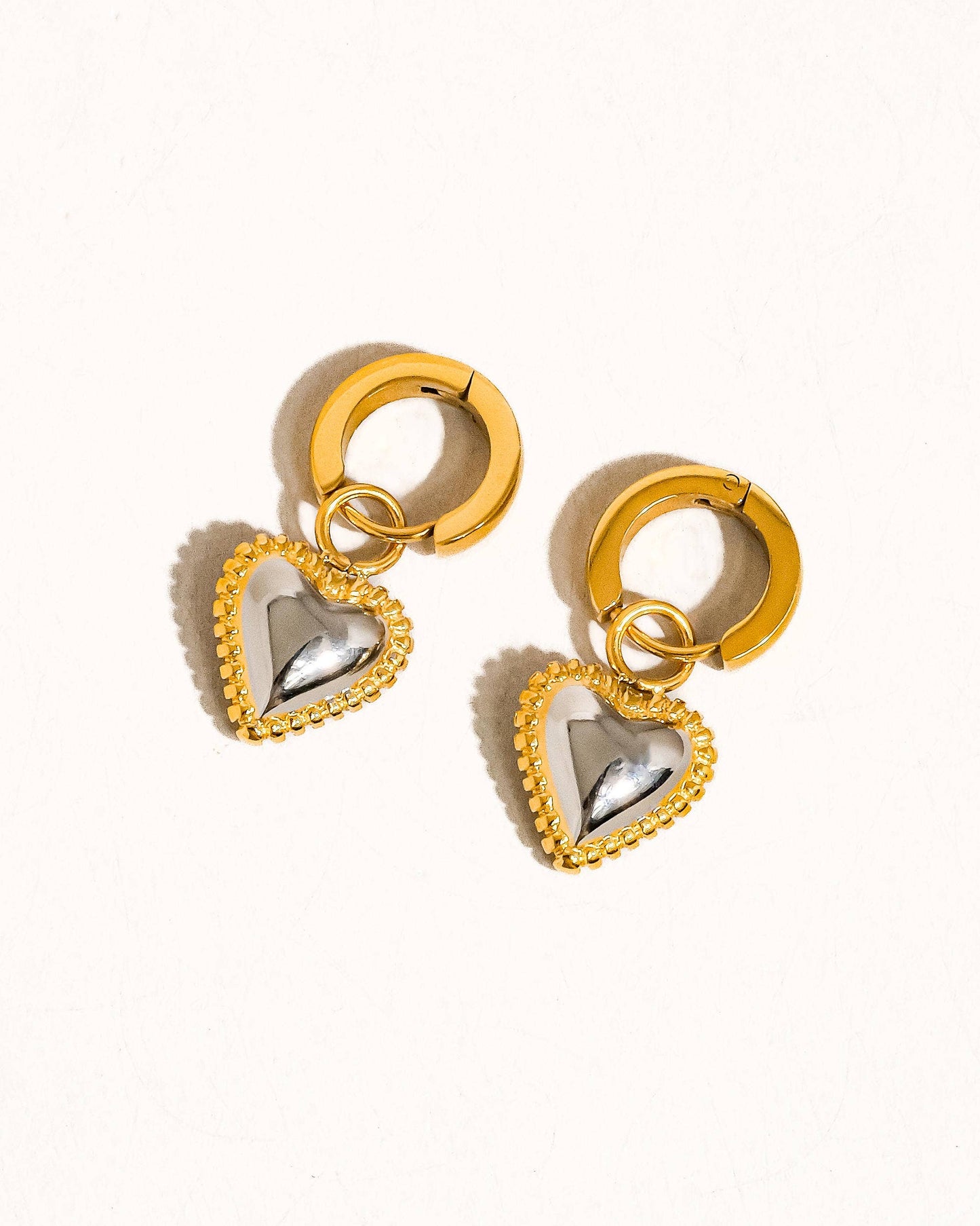 Savon Two Tone Classic Heart Earring