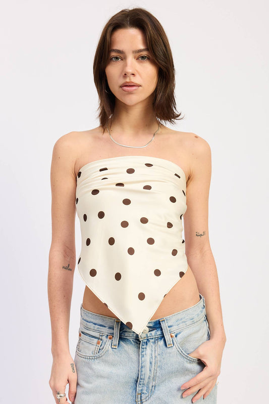 Polka Dot Scarf Top