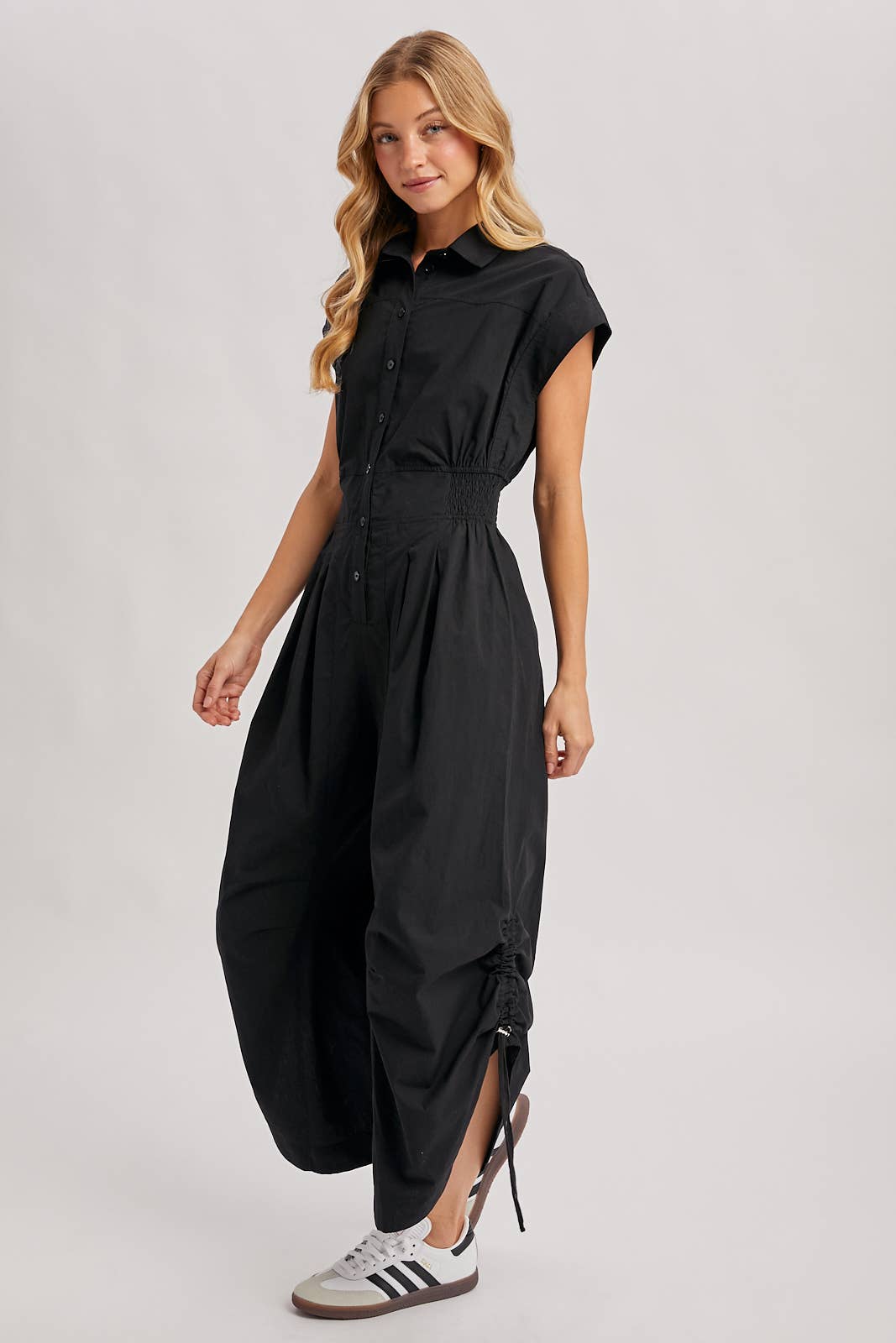 Button Down Utility Jumpsuit