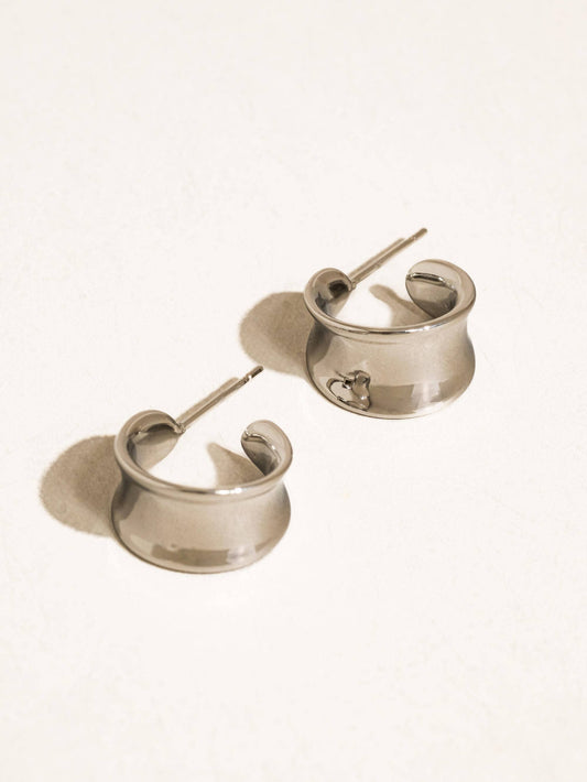 Yvaine Non-Tarnish Wide Dome Hoop Earrings
