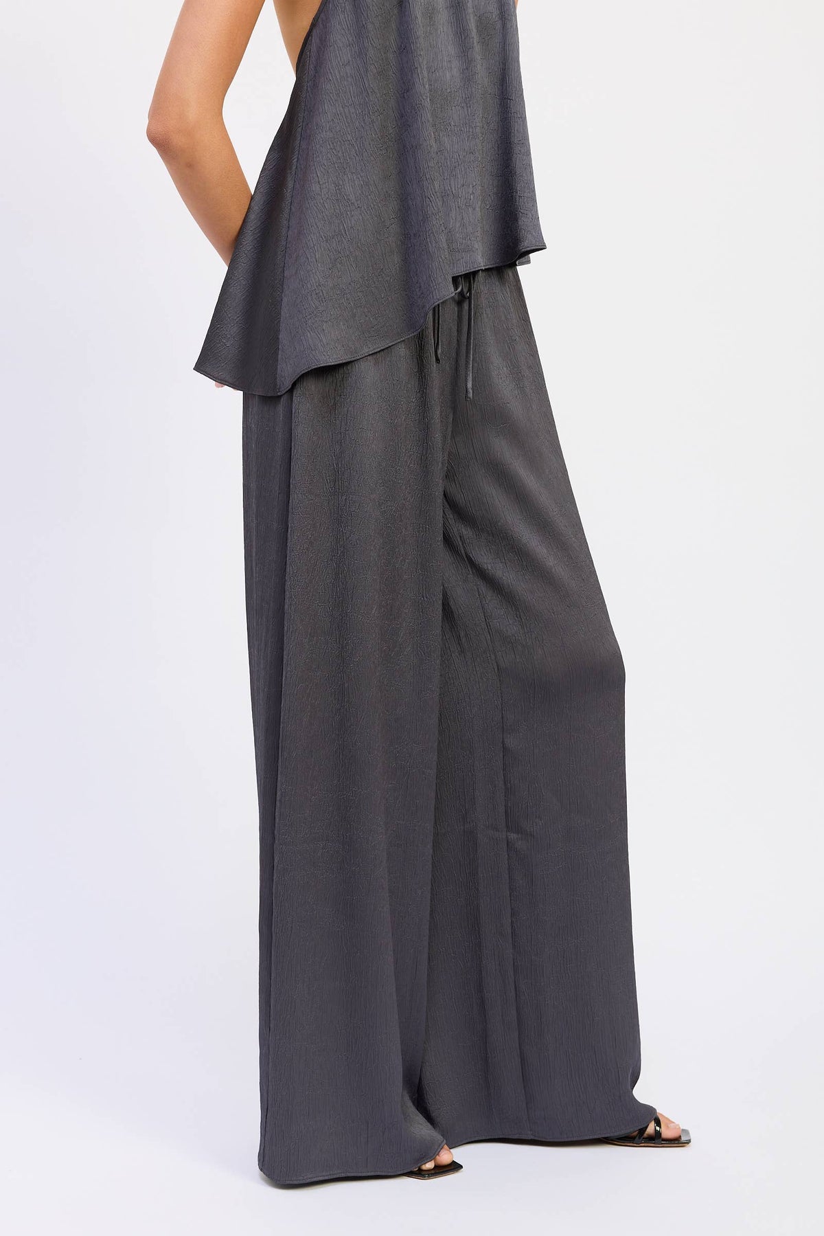 SATIN DRAWSTRING PANTS