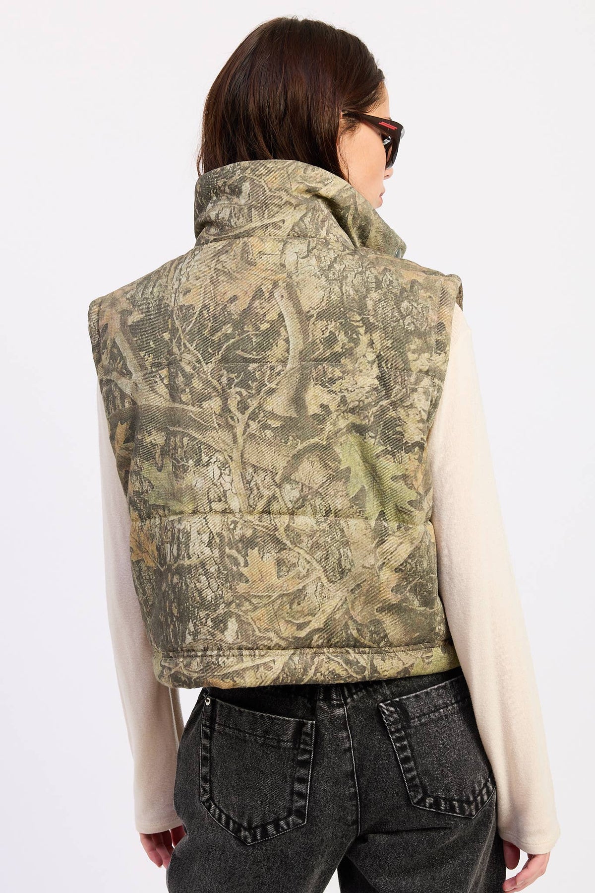 Camo Print Puffer Vest
