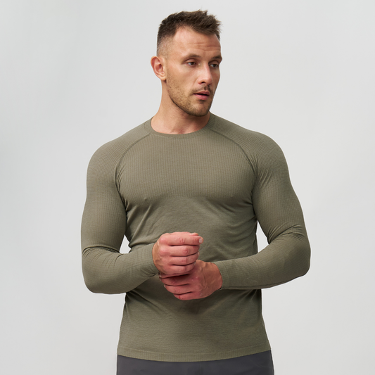 Men's Seamless Quick-Dry Athletic Long Sleeve T-shirt