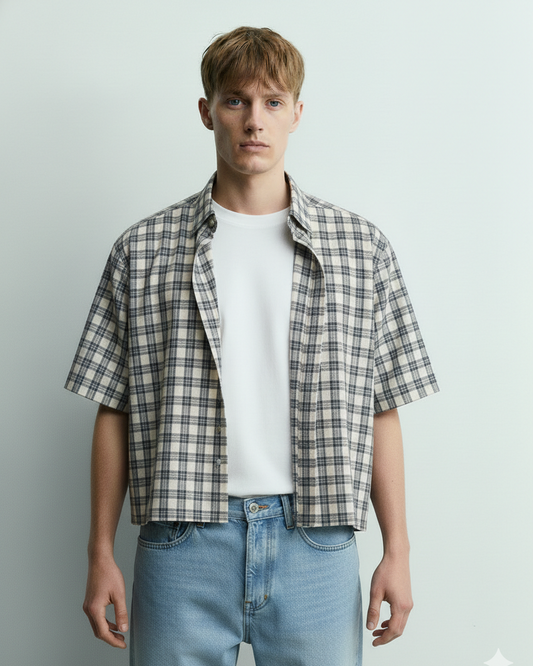 Plaid Boxy Button Up