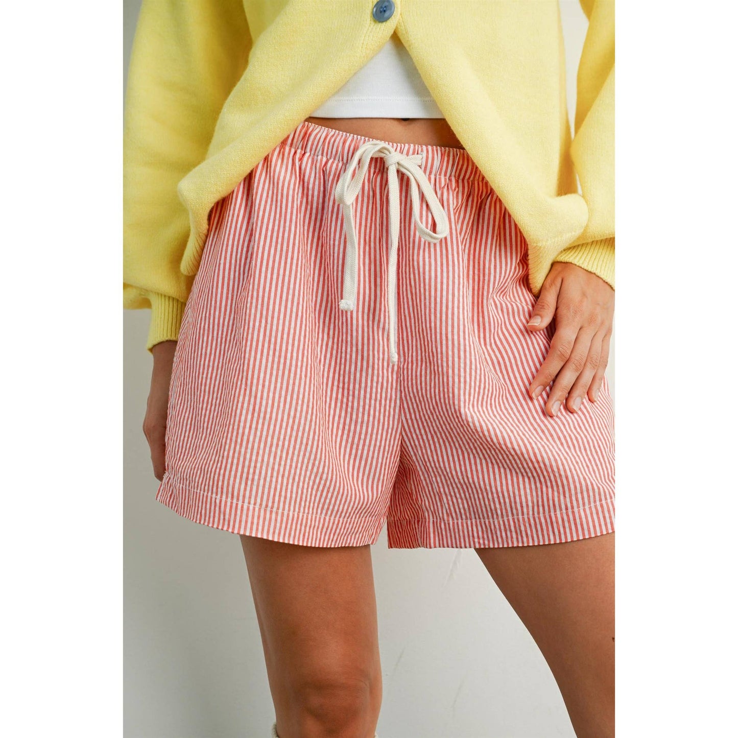 Casual Striped Drawstring Shorts - BMP7940