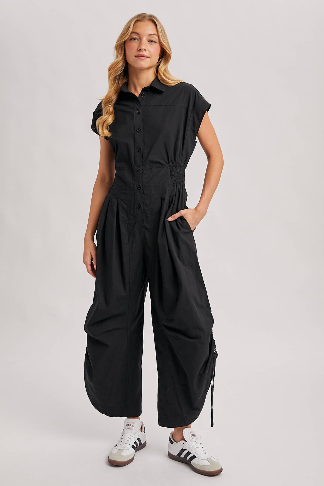 Button Down Utility Jumpsuit
