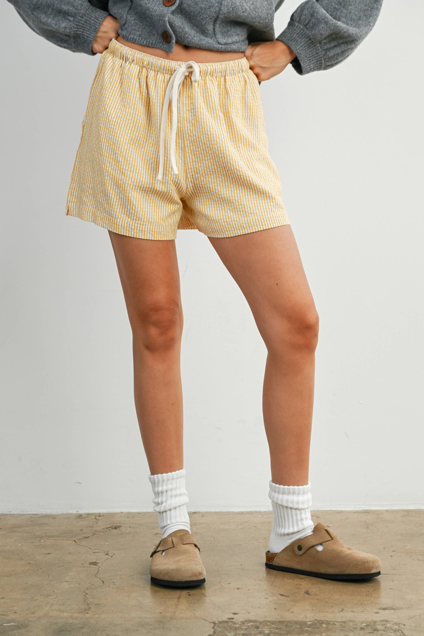 Casual Striped Drawstring Shorts - BMP7940
