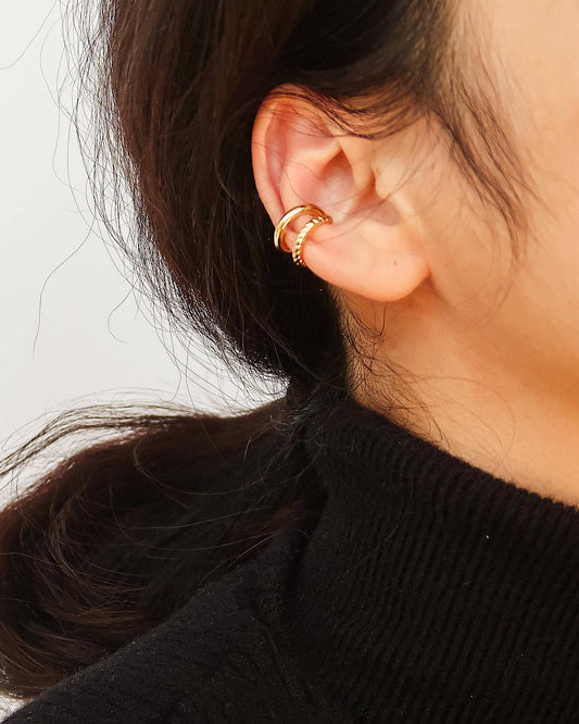 Lucas 18K Gold Non-Tarnish Braided Ear Cuff
