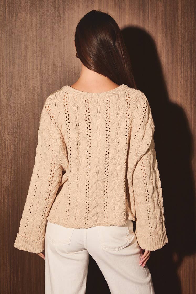CABLE KNIT SWEATER TOP