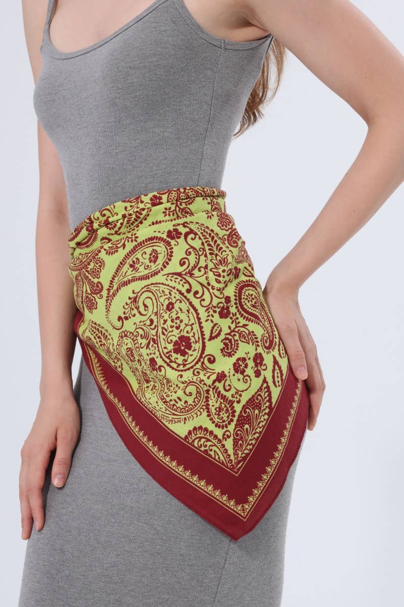 Paisley Print Multi‑wear Bandana Scarf