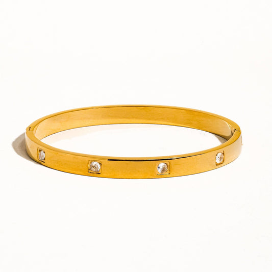 Neil 18K Gold Non-Tarnish Classic CZ Bangle