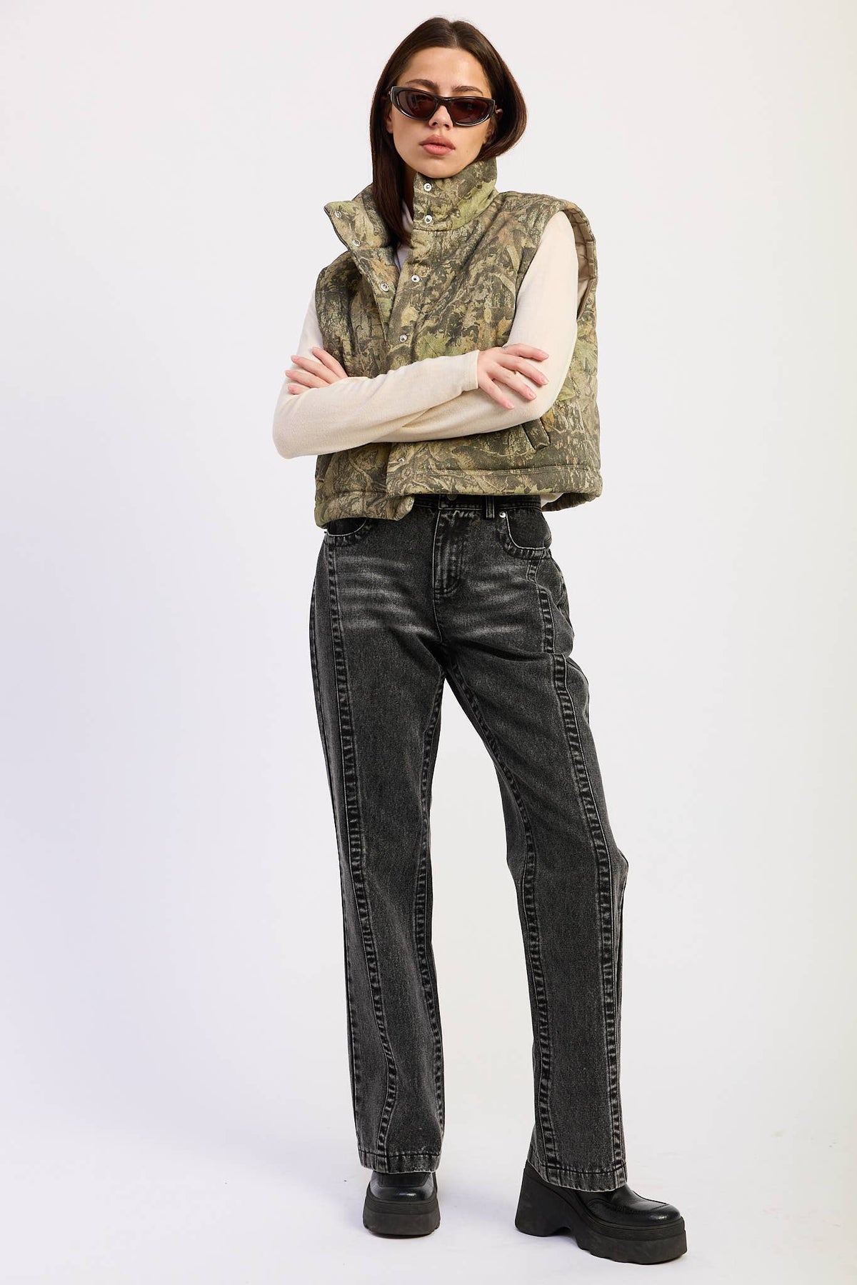 Camo Print Puffer Vest