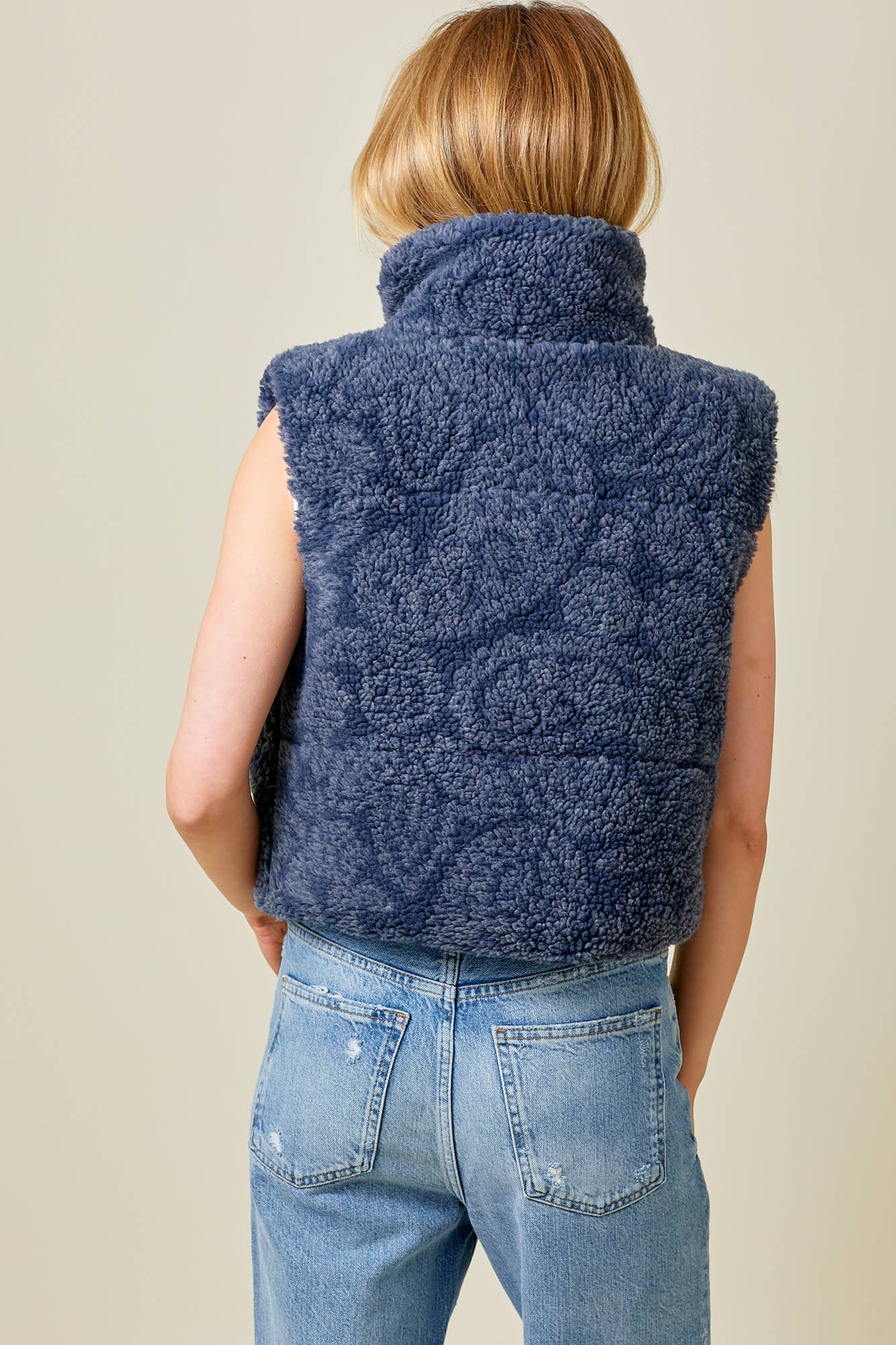 Paisley Print Sherpa Vest