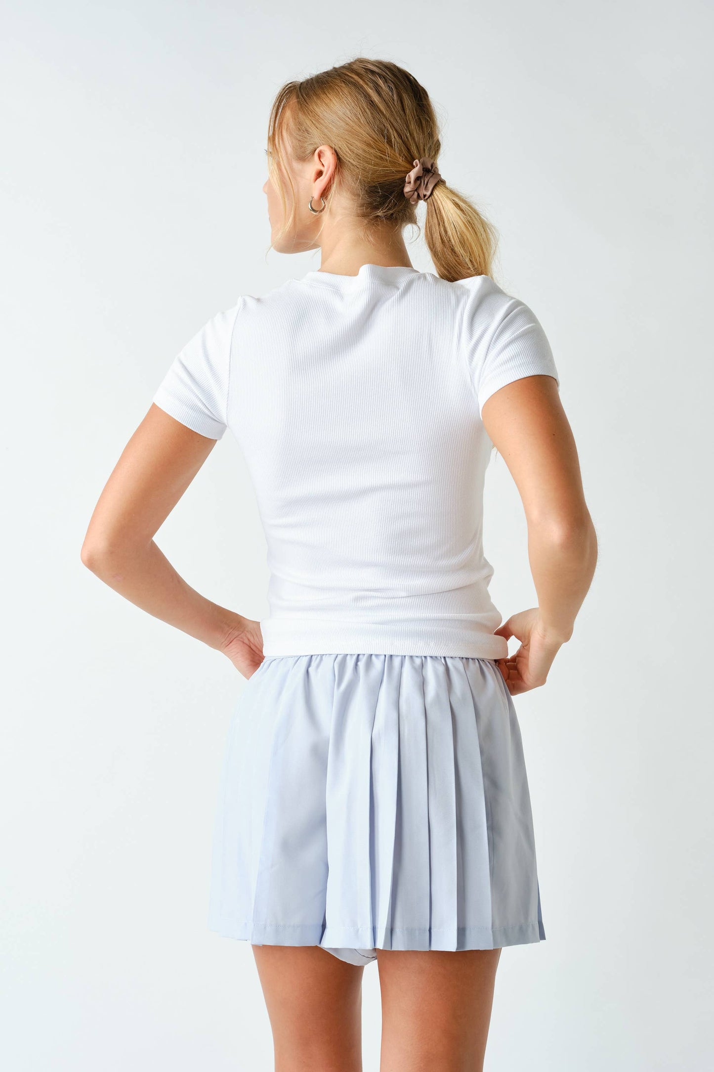 Essential Short-Sleeved Micro-Ribbed Athleisure Top