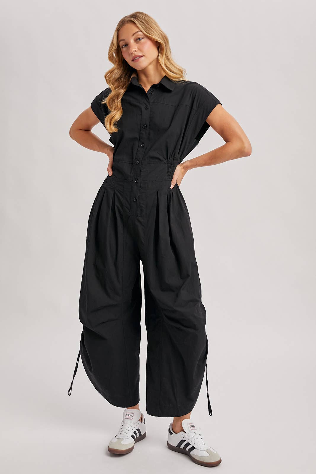 Button Down Utility Jumpsuit