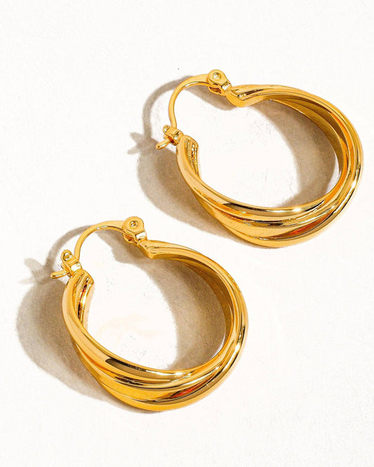 Cheyenne 18k Gold Twisted Hoop Earring
