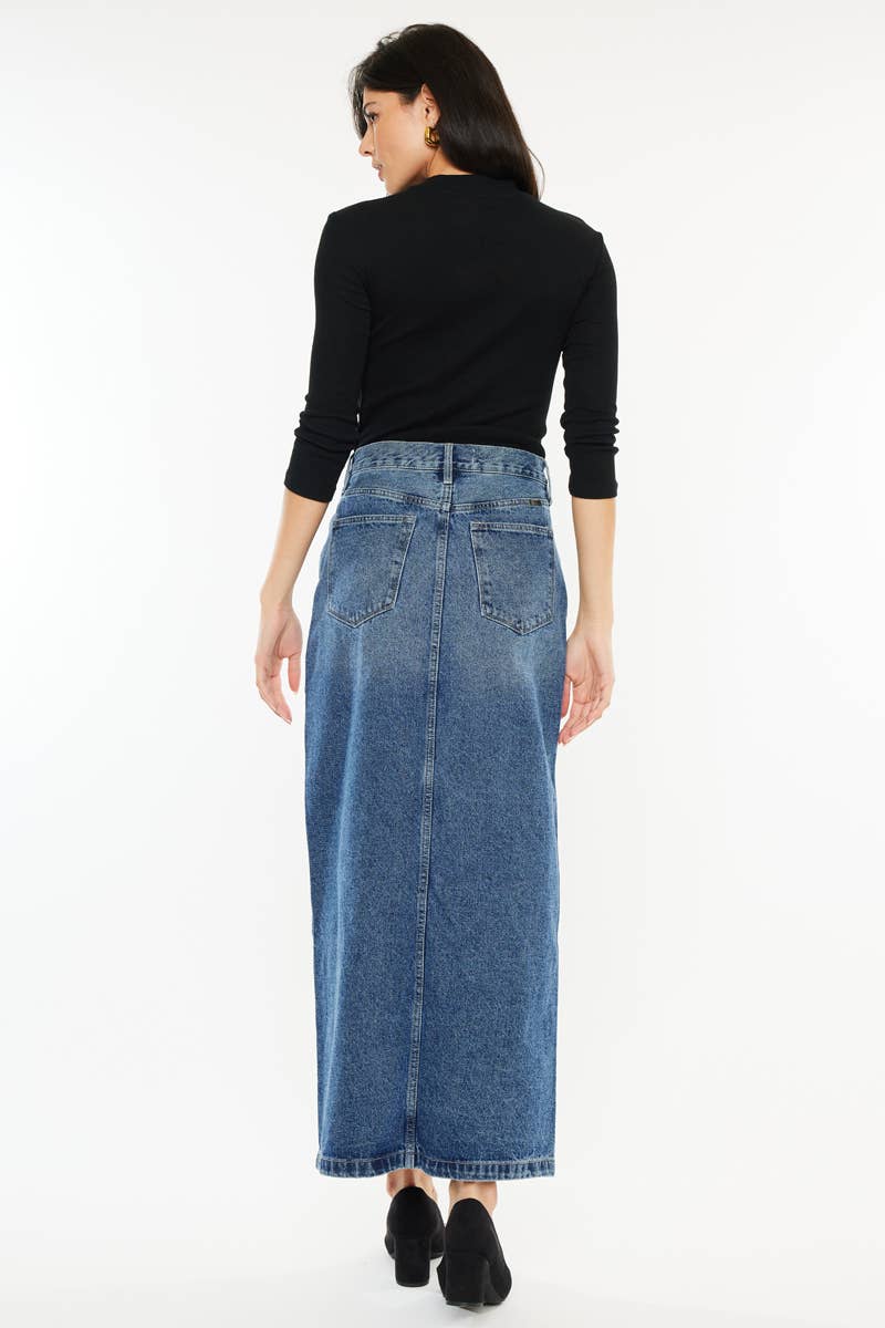 90'S Denim Maxi Skirt