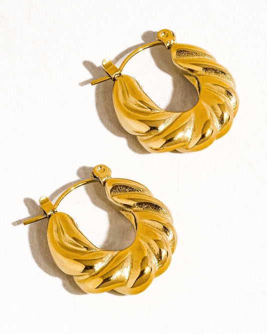 Kimberly 18K Gold Non-Tarnish Braided Hoop Earring