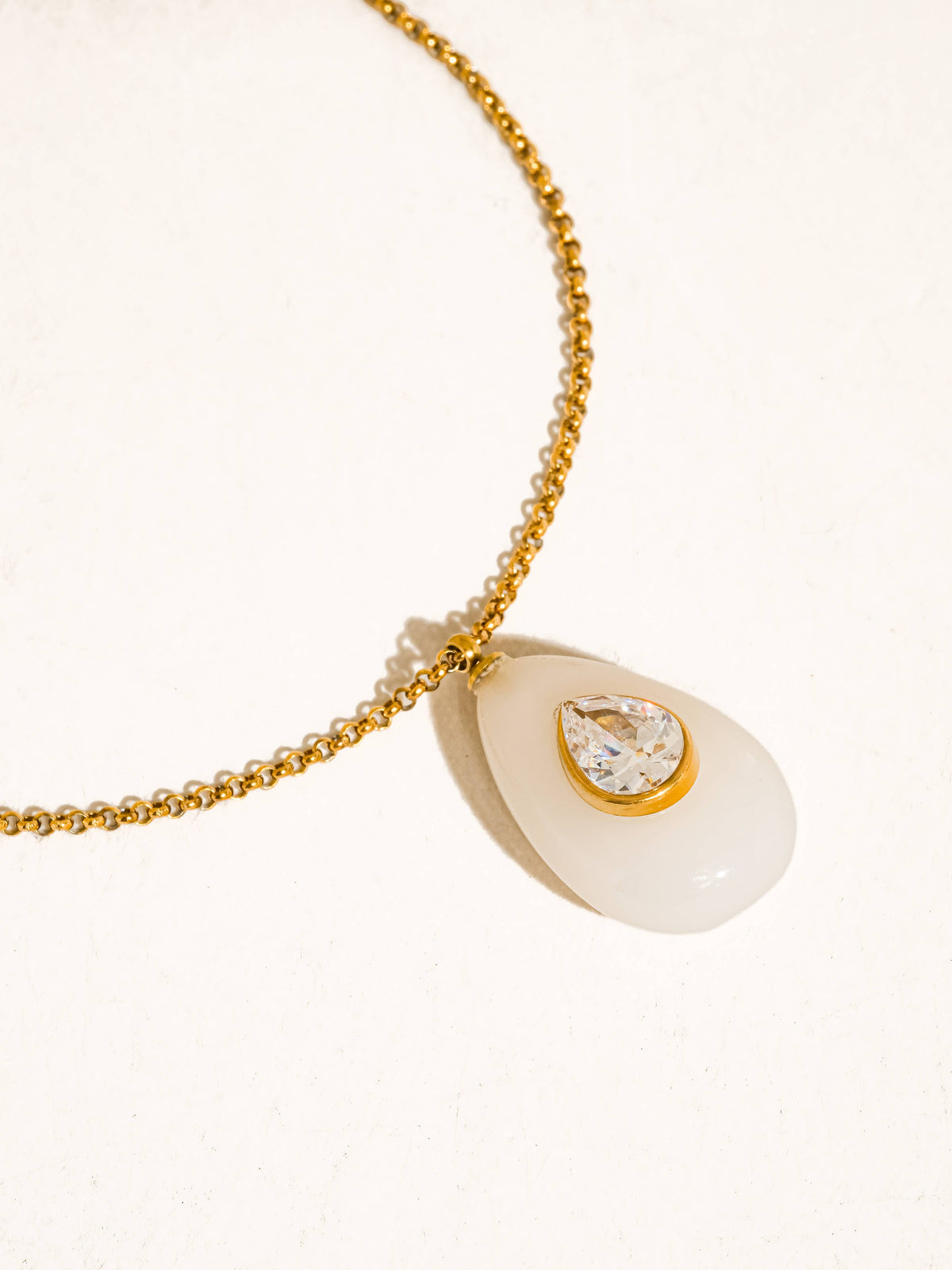 Attica 18K Gold Non-Tarnish Stone CZ Necklace