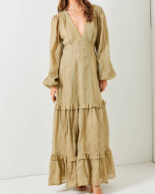 Deep V Neck Maxi Dress