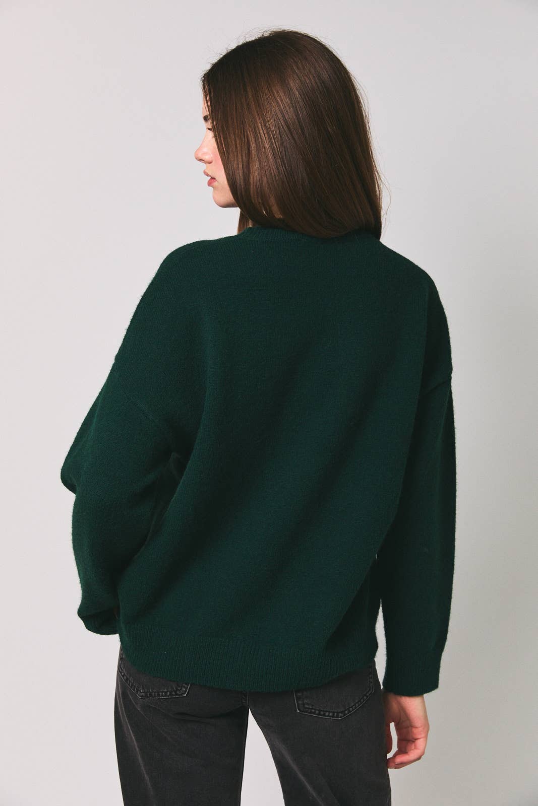 LONG SLEEVE CREW NECK COWBOY GRAPHIC OVERSIZED SWEATER