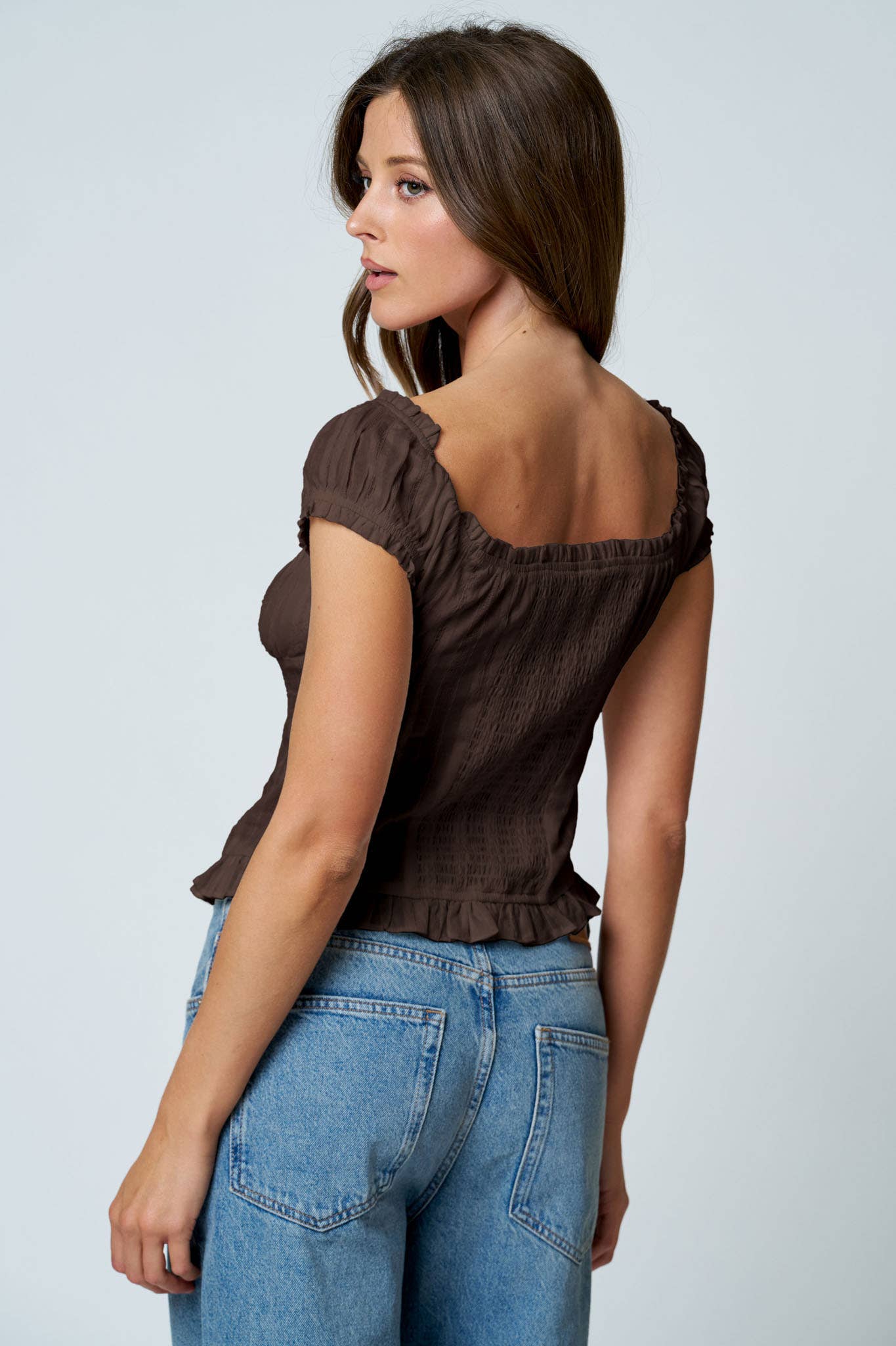 Ruffle Trim Top