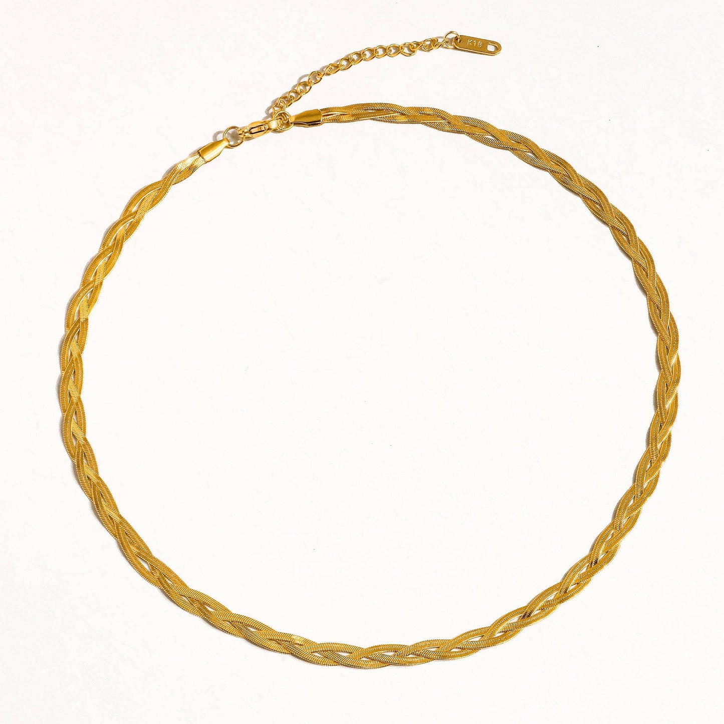 Vedette 18K Gold Non-Tarnish Braided Snake Chain Necklace