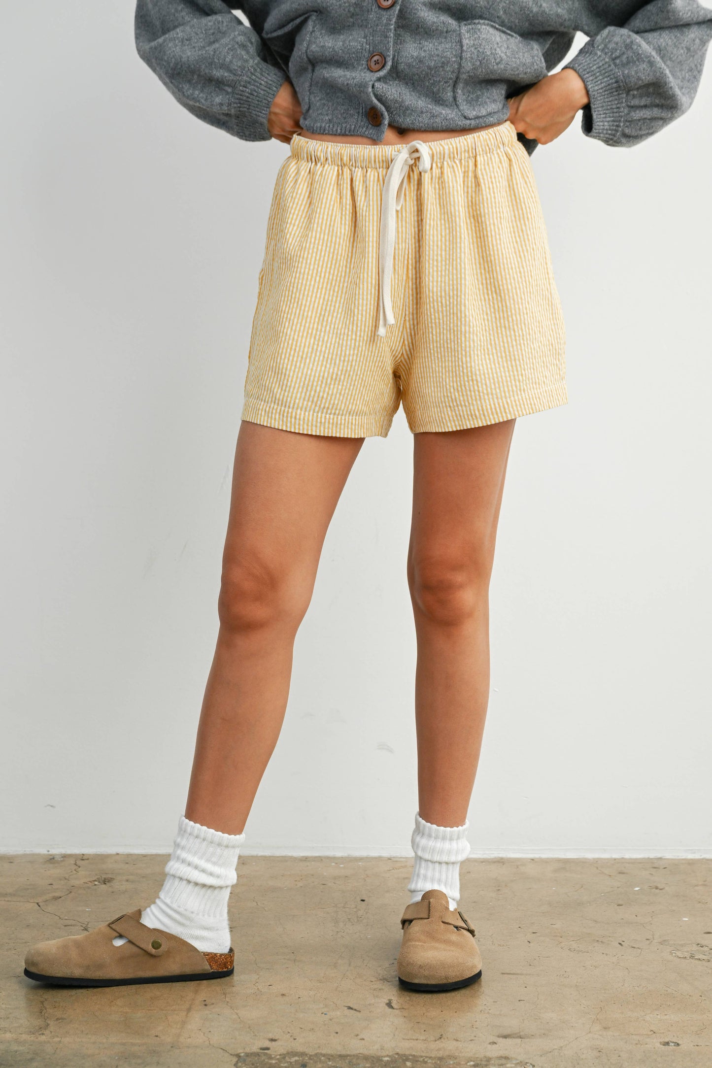 Casual Striped Drawstring Shorts - BMP7940