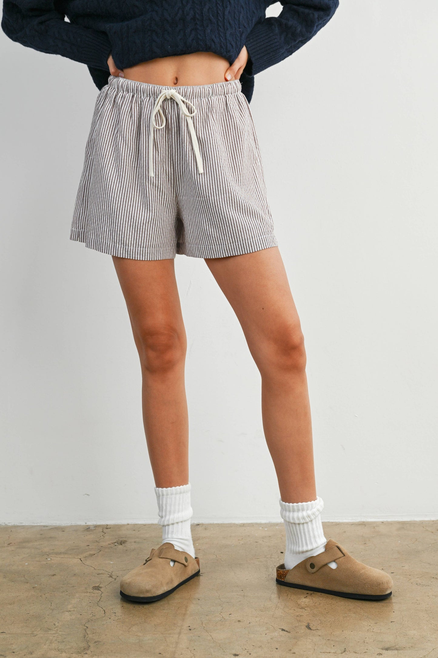 Casual Striped Drawstring Shorts - BMP7940