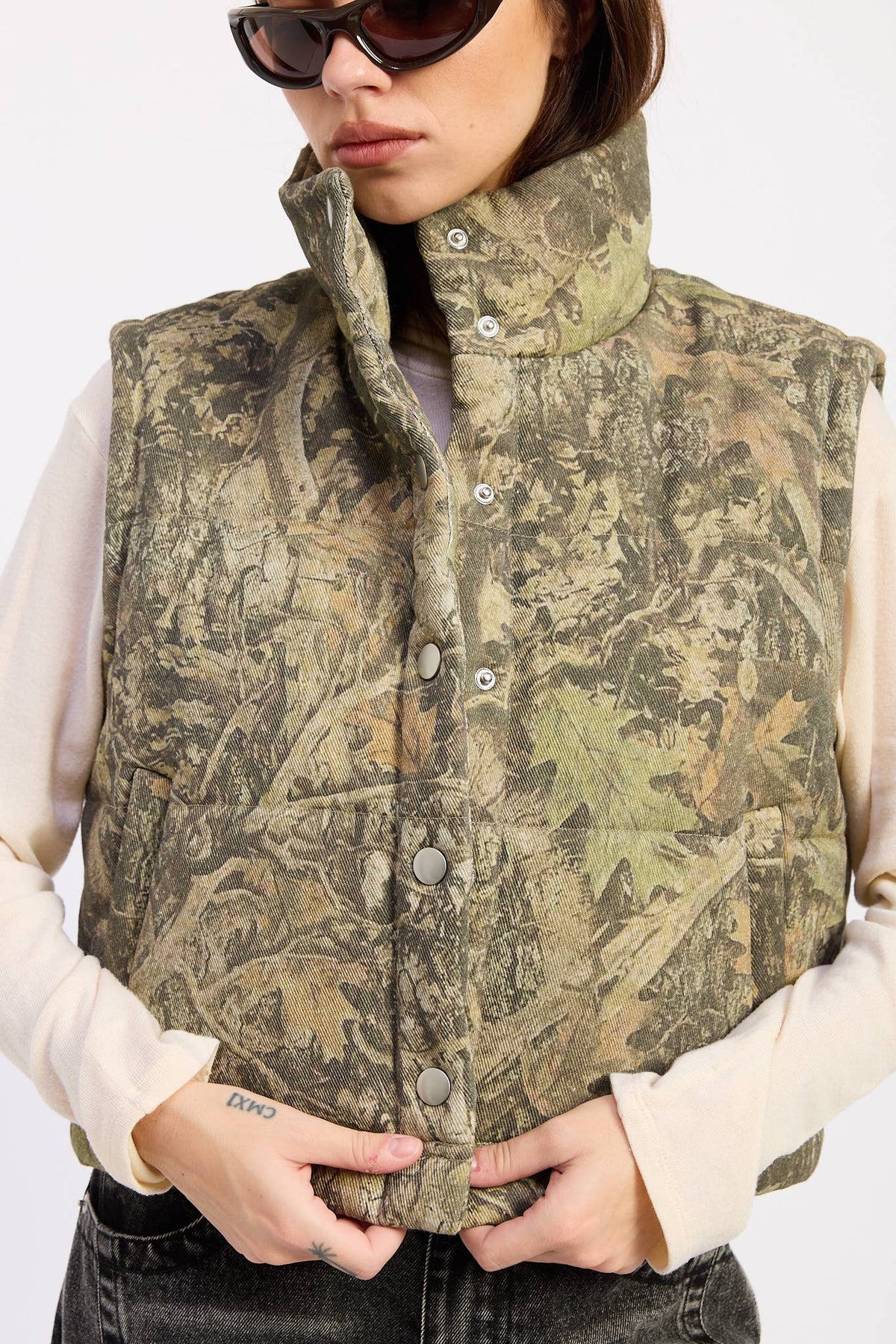 Camo Print Puffer Vest