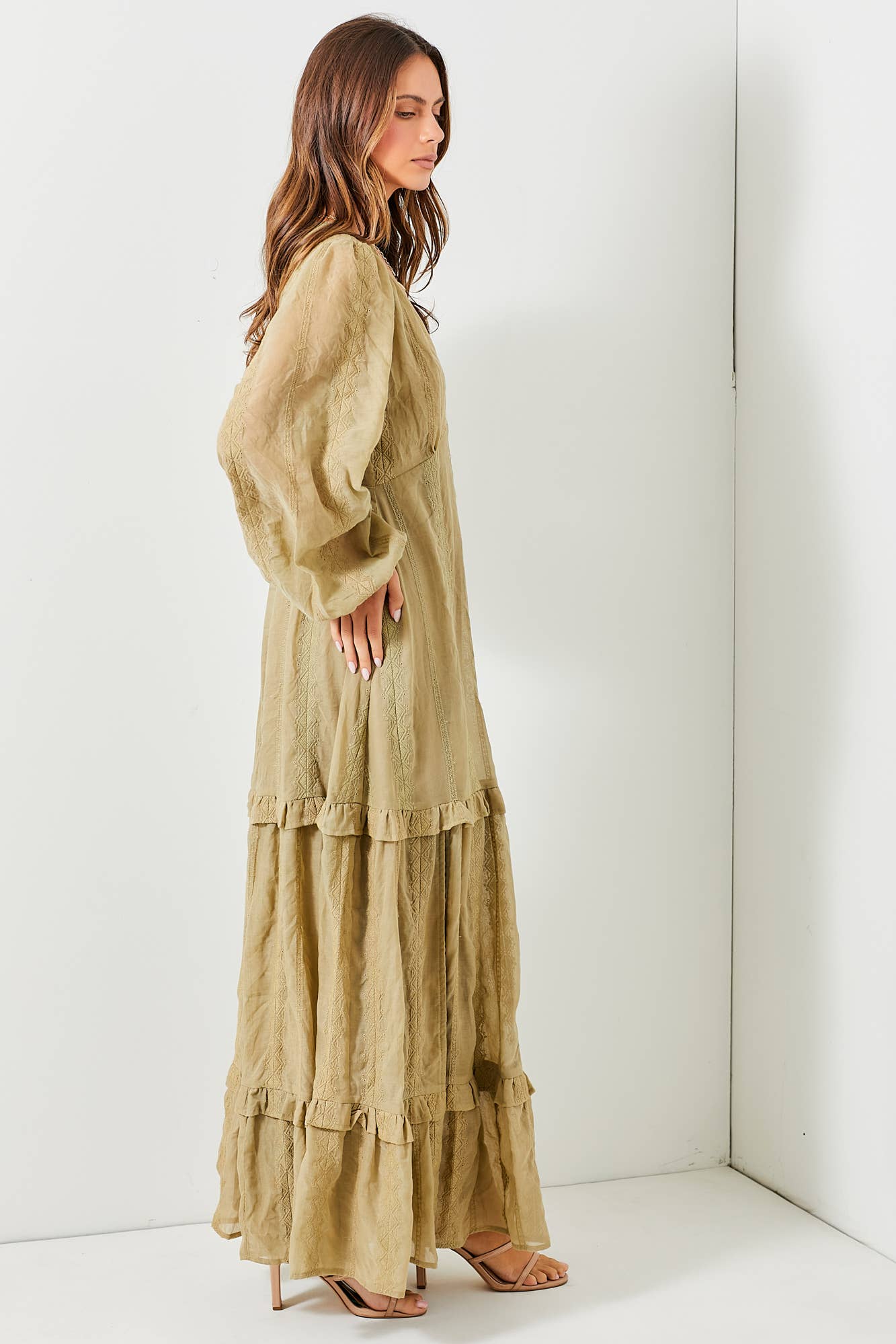 Deep V Neck Maxi Dress